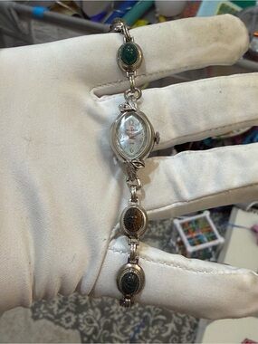 Vintage Helbros Scarab Bracelet Watch Ladies 17J Manual Wind Egyptian Revival
